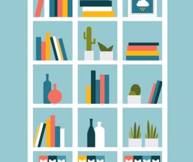Creative book shelf vector design 10