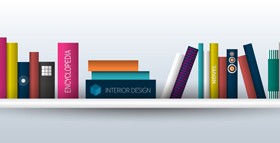 Creative book shelf vector design 12
