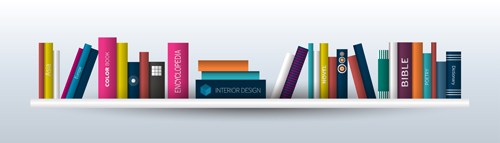 Creative book shelf vector design 12
