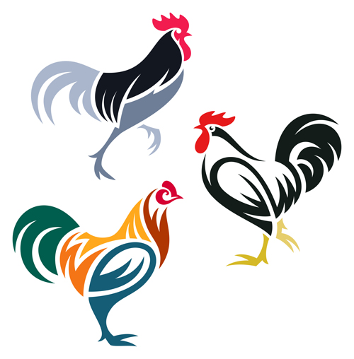 Download Creative chicken logos vector design 01 free download