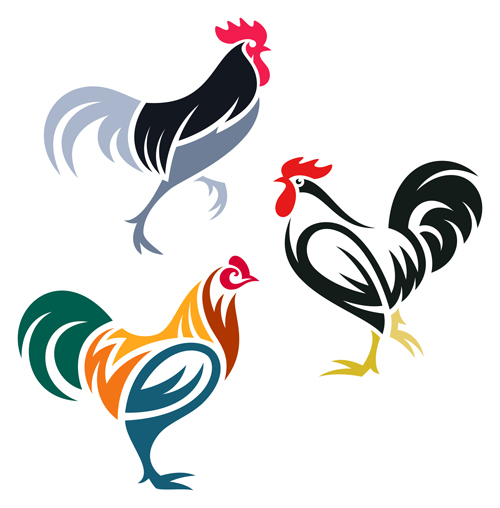 Creative chicken logos vector design 01 free download