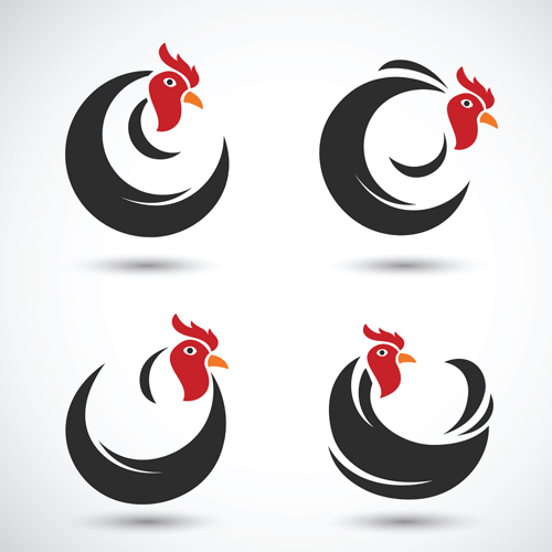 Creative chicken logos vector design 02