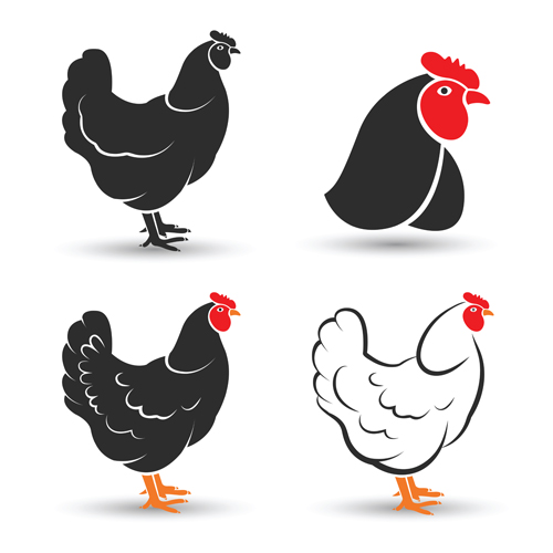 Creative chicken logos vector design 05