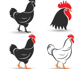 Creative chicken logos vector design 08