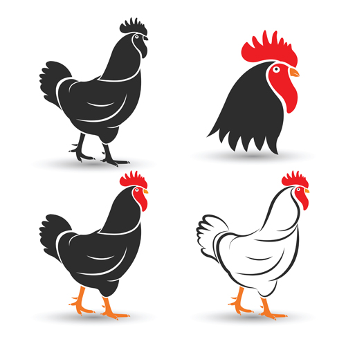 Creative chicken logos vector design 08