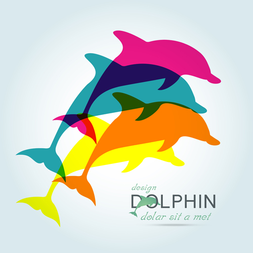 Creative dolphin vector backgrounds 06