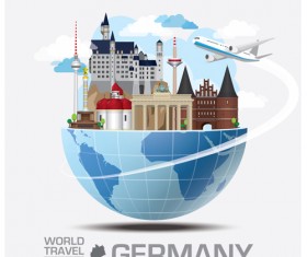 Creative world travel vectors template 03