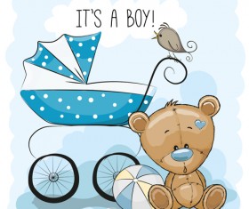 Cute baby card vector design 01