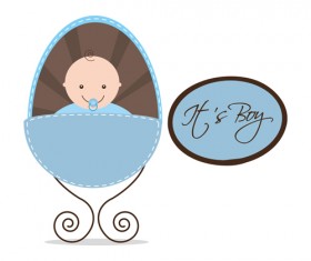 Cute baby card vector design 02