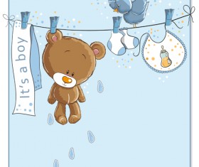 Cute baby card vector design 03