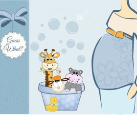 Cute baby card vector design 05