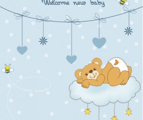 Cute baby card vector design 06