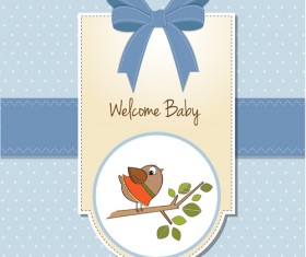 Cute baby card vector design 07