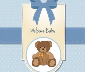 Cute baby card vector design 09