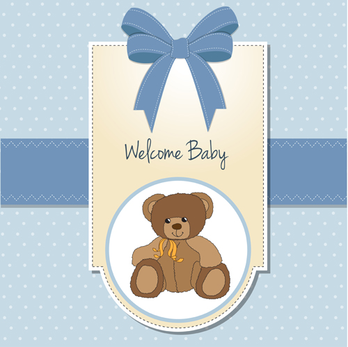 Cute baby card vector design 09
