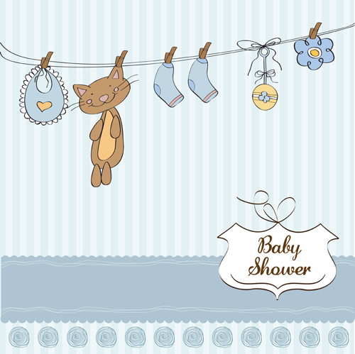 Cute baby card vector design 10