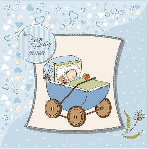 Cute baby card vector design 12