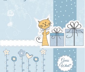 Cute baby card vector design 15