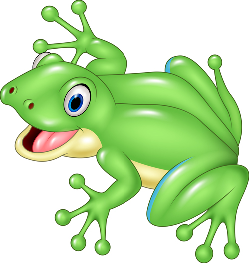 Cute cartoon frog vector