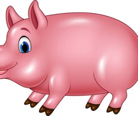 Cute cartoon pig vector