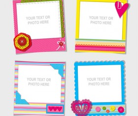 Cute photo frame vector set 01