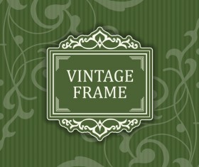 Dark green background with vintage frame vector