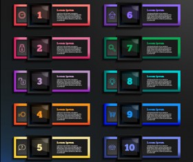 Dark infographic with diagram business template vector 01