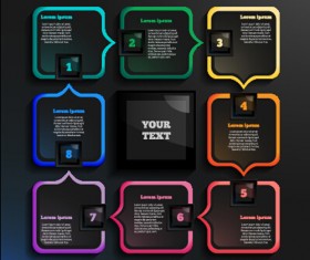 Dark infographic with diagram business template vector 03