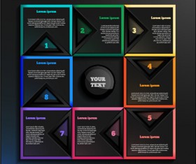 Dark infographic with diagram business template vector 04