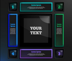 Dark infographic with diagram business template vector 05