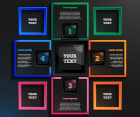 Dark infographic with diagram business template vector 06