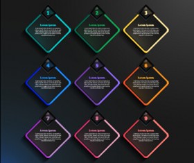 Dark infographic with diagram business template vector 07