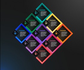 Dark infographic with diagram business template vector 08