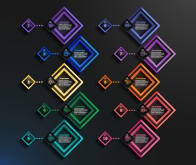 Dark infographic with diagram business template vector 10