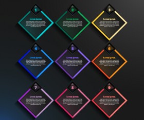 Dark infographic with diagram business template vector 11