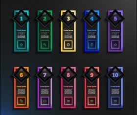 Dark infographic with diagram business template vector 12