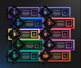 Dark infographic with diagram business template vector 13