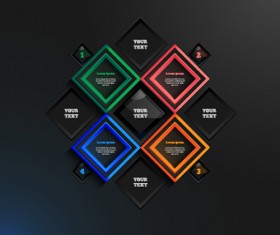 Dark infographic with diagram business template vector 16