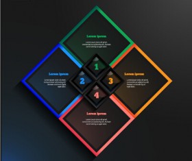 Dark infographic with diagram business template vector 19
