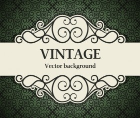 Decor pattern with vintage background vector 02