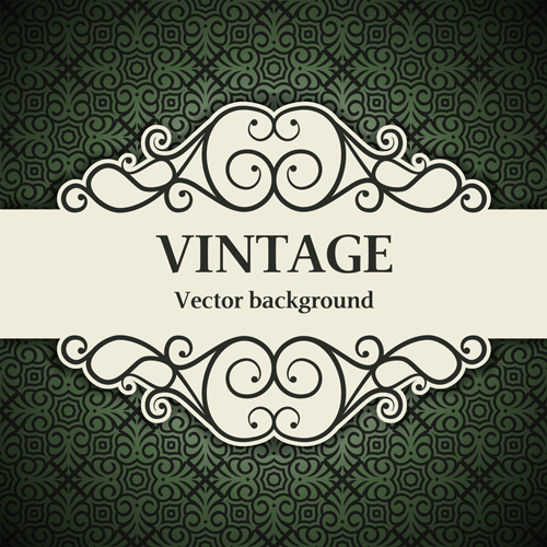 Decor pattern with vintage background vector 02