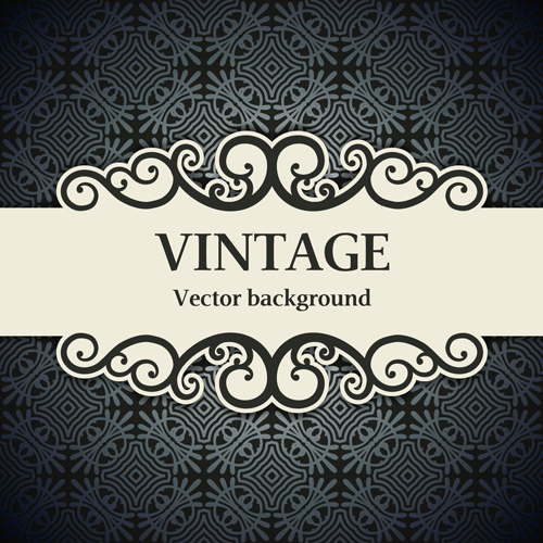 Decor pattern with vintage background vector 03