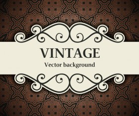 Decor pattern with vintage background vector 04