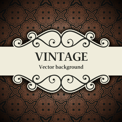 Decor pattern with vintage background vector 04