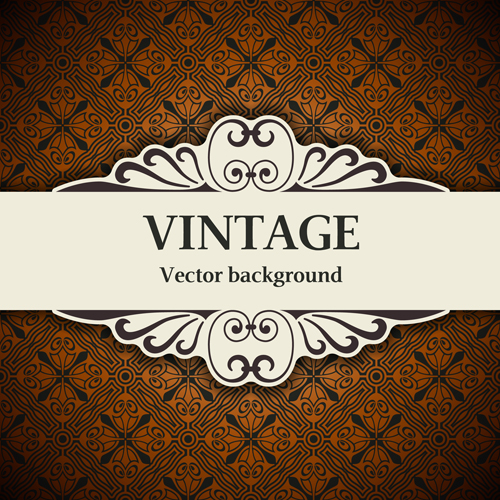Decor pattern with vintage background vector 05