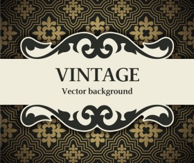 Decor pattern with vintage background vector 06