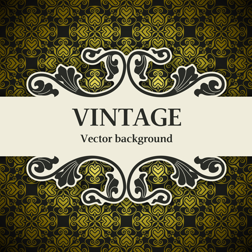 Decor pattern with vintage background vector 07