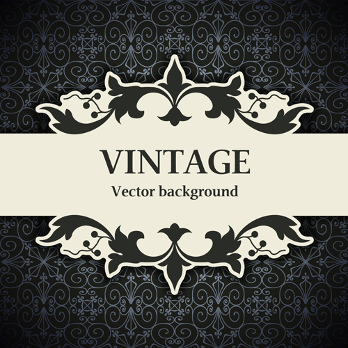 Decor pattern with vintage background vector 09