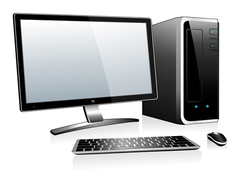 Desktop PC design vectors 05