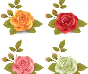 Different colored rose vector material 02